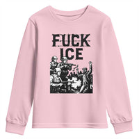 F Ice Riot Protest Graphic Youth Sweatshirt Political Resistance Against Ice Violence