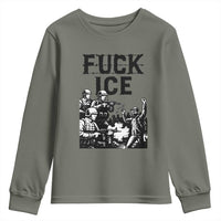 F Ice Riot Protest Graphic Youth Sweatshirt Political Resistance Against Ice Violence