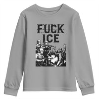 F Ice Riot Protest Graphic Youth Sweatshirt Political Resistance Against Ice Violence