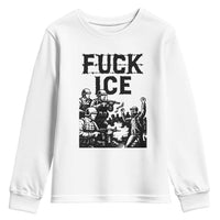 F Ice Riot Protest Graphic Youth Sweatshirt Political Resistance Against Ice Violence