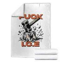 Crush Ice Protest Graphic Throw Blanket Sledgehammer Smash Against Ice Political Resistance