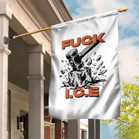 Crush Ice Protest Graphic Garden Flag Sledgehammer Smash Against Ice Political Resistance