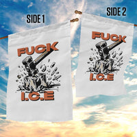Crush Ice Protest Graphic Garden Flag Sledgehammer Smash Against Ice Political Resistance