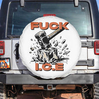 Crush Ice Protest Graphic Spare Tire Cover Sledgehammer Smash Against Ice Political Resistance