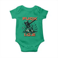 Crush Ice Protest Graphic Baby Onesie Sledgehammer Smash Against Ice Political Resistance