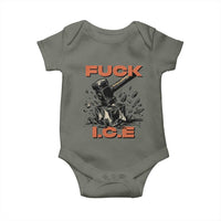 Crush Ice Protest Graphic Baby Onesie Sledgehammer Smash Against Ice Political Resistance