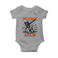 Crush Ice Protest Graphic Baby Onesie Sledgehammer Smash Against Ice Political Resistance