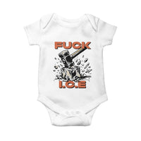 Crush Ice Protest Graphic Baby Onesie Sledgehammer Smash Against Ice Political Resistance