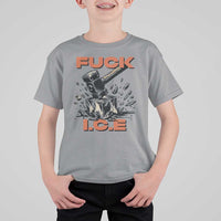Crush Ice Protest Graphic T Shirt For Kid Sledgehammer Smash Against Ice Political Resistance