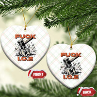 Crush Ice Protest Graphic Ceramic Ornament Sledgehammer Smash Against Ice Political Resistance