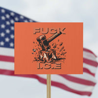 Crush Ice Protest Graphic Protest Sign Sledgehammer Smash Against Ice Political Resistance