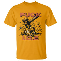 Crush Ice Protest Graphic T Shirt Sledgehammer Smash Against Ice Political Resistance