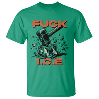 Crush Ice Protest Graphic T Shirt Sledgehammer Smash Against Ice Political Resistance