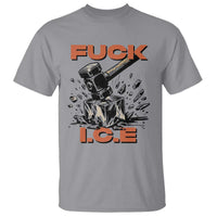 Crush Ice Protest Graphic T Shirt Sledgehammer Smash Against Ice Political Resistance