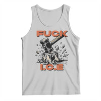 Crush Ice Protest Graphic Tank Top Sledgehammer Smash Against Ice Political Resistance