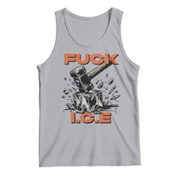 Crush Ice Protest Graphic Tank Top Sledgehammer Smash Against Ice Political Resistance