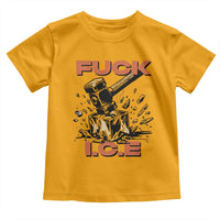 Crush Ice Protest Graphic Toddler T Shirt Sledgehammer Smash Against Ice Political Resistance