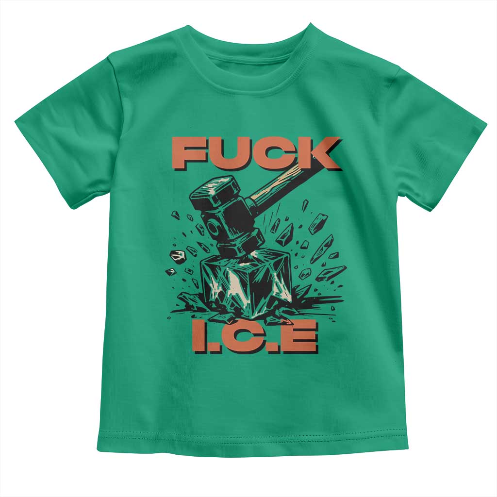 Crush Ice Protest Graphic Toddler T Shirt Sledgehammer Smash Against Ice Political Resistance