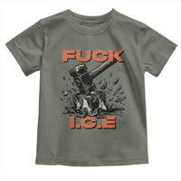 Crush Ice Protest Graphic Toddler T Shirt Sledgehammer Smash Against Ice Political Resistance