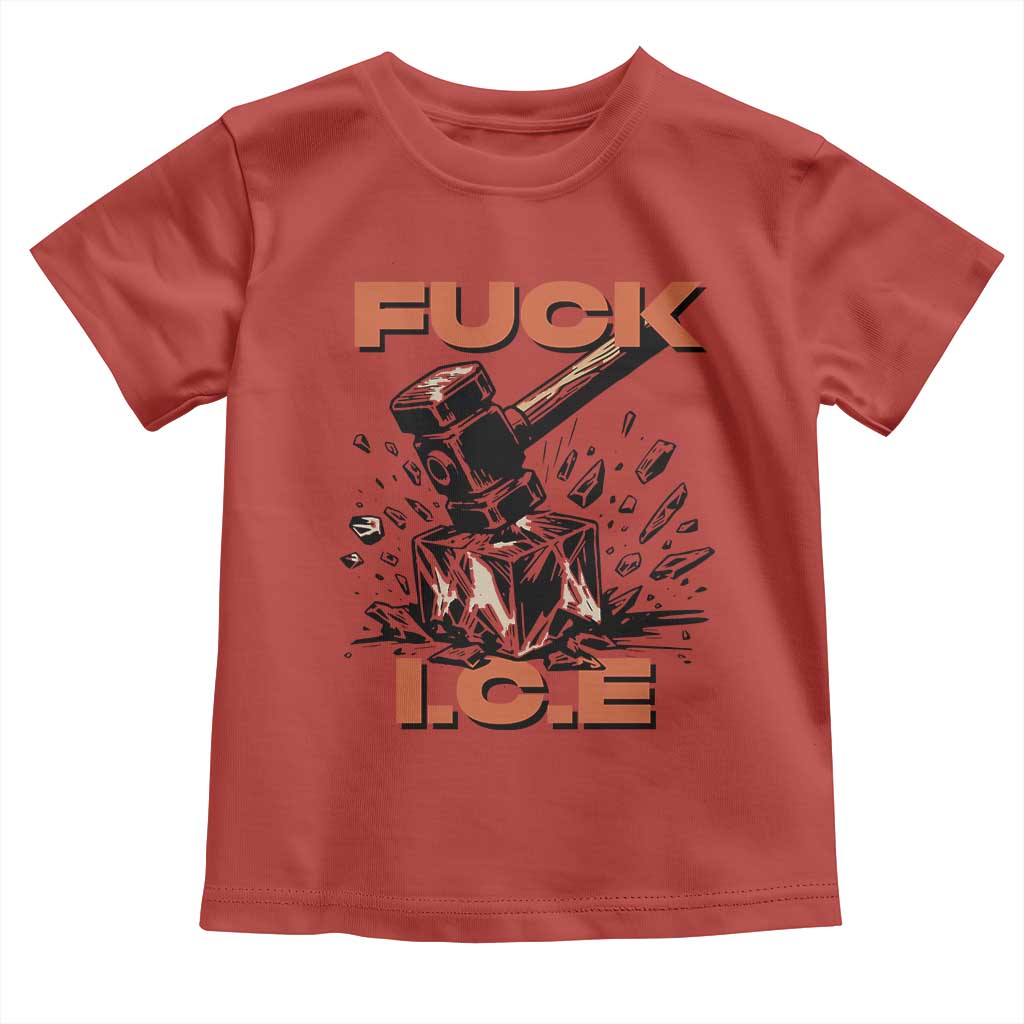 Crush Ice Protest Graphic Toddler T Shirt Sledgehammer Smash Against Ice Political Resistance