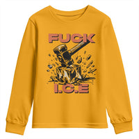 Crush Ice Protest Graphic Youth Sweatshirt Sledgehammer Smash Against Ice Political Resistance