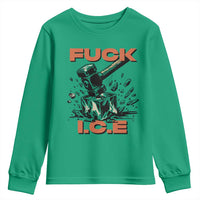 Crush Ice Protest Graphic Youth Sweatshirt Sledgehammer Smash Against Ice Political Resistance