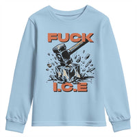 Crush Ice Protest Graphic Youth Sweatshirt Sledgehammer Smash Against Ice Political Resistance