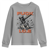Crush Ice Protest Graphic Youth Sweatshirt Sledgehammer Smash Against Ice Political Resistance