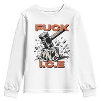 Crush Ice Protest Graphic Youth Sweatshirt Sledgehammer Smash Against Ice Political Resistance