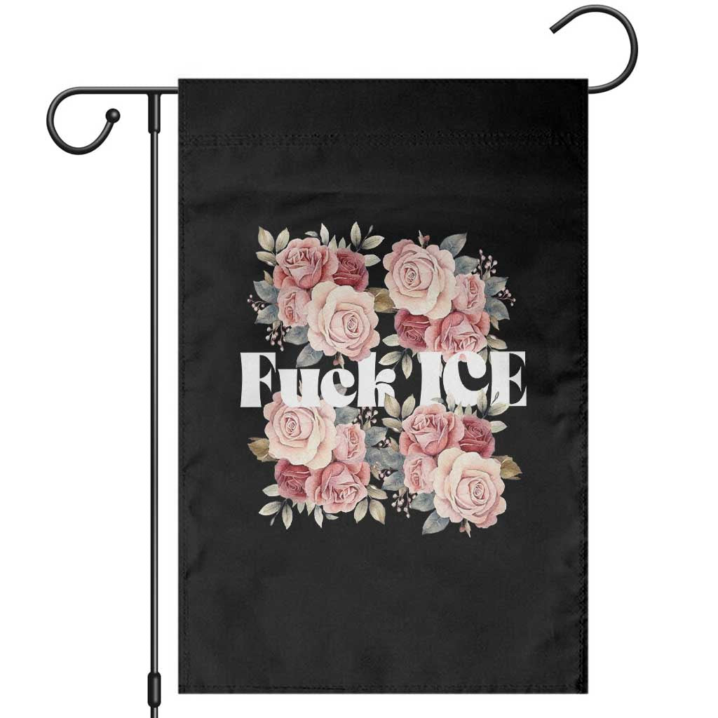 Floral Protest Against Ice Garden Flag Justice and Freedom Political Resistance