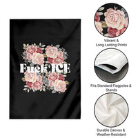 Floral Protest Against Ice Garden Flag Justice and Freedom Political Resistance