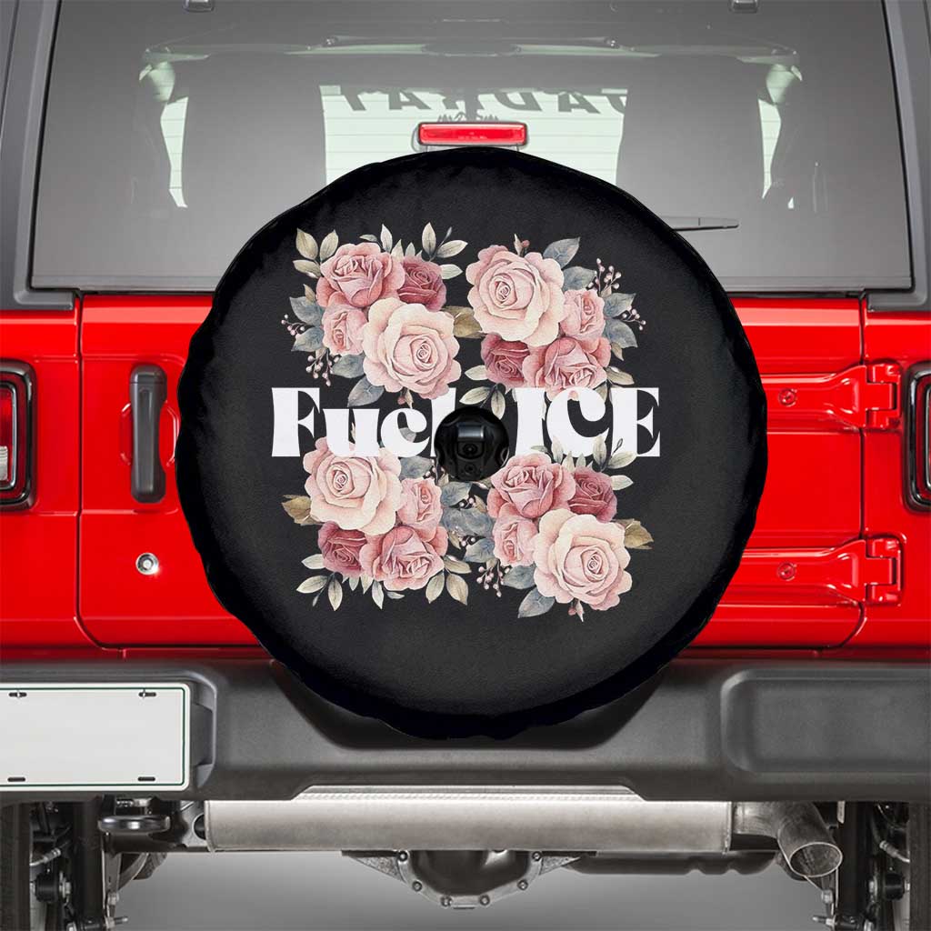Floral Protest Against Ice Spare Tire Cover Justice and Freedom Political Resistance