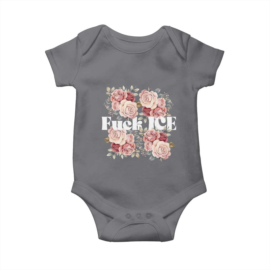 Floral Protest Against Ice Baby Onesie Justice and Freedom Political Resistance