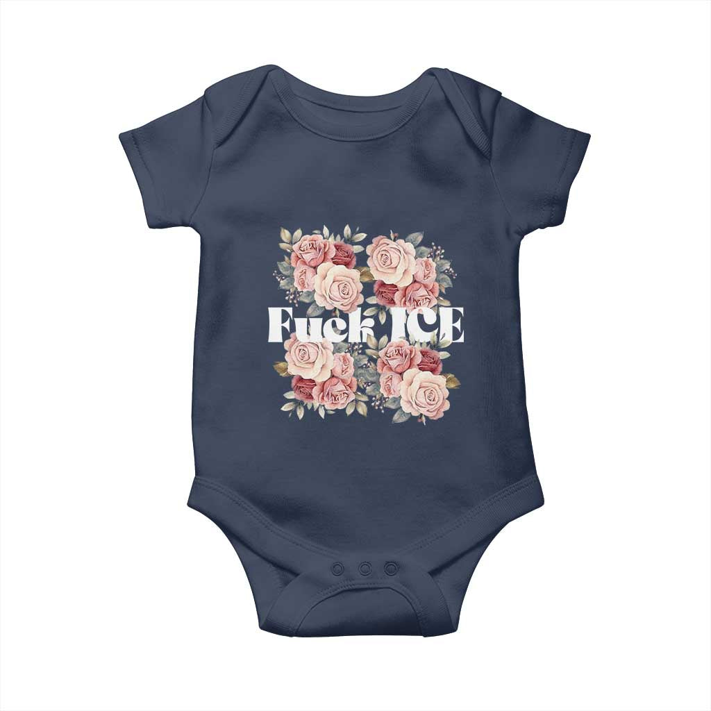 Floral Protest Against Ice Baby Onesie Justice and Freedom Political Resistance