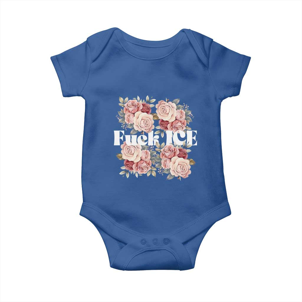 Floral Protest Against Ice Baby Onesie Justice and Freedom Political Resistance
