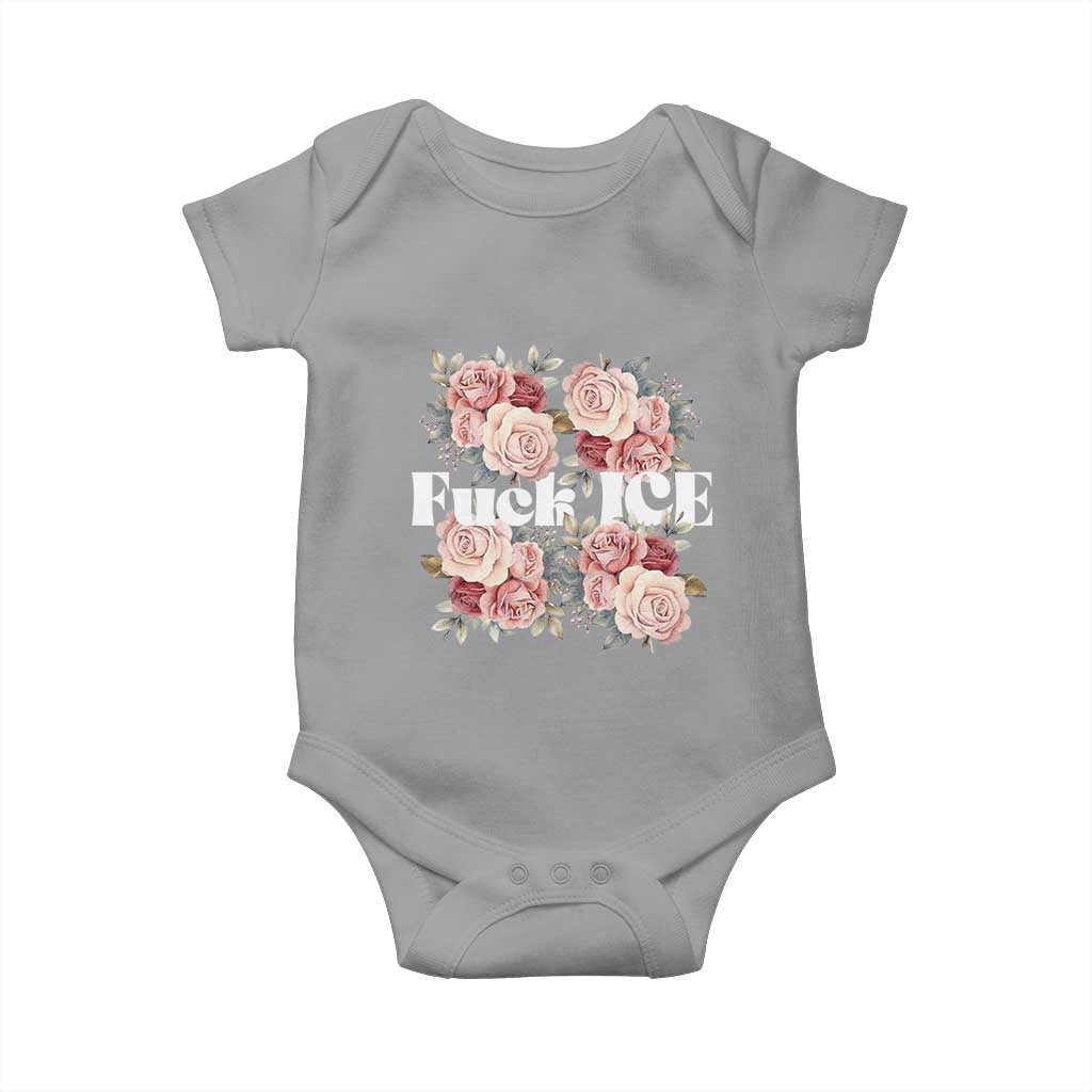 Floral Protest Against Ice Baby Onesie Justice and Freedom Political Resistance