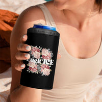 Floral Protest Against Ice 4 in 1 Can Cooler Tumbler Justice and Freedom Political Resistance