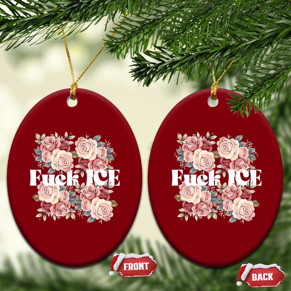 Floral Protest Against Ice Ceramic Ornament Justice and Freedom Political Resistance