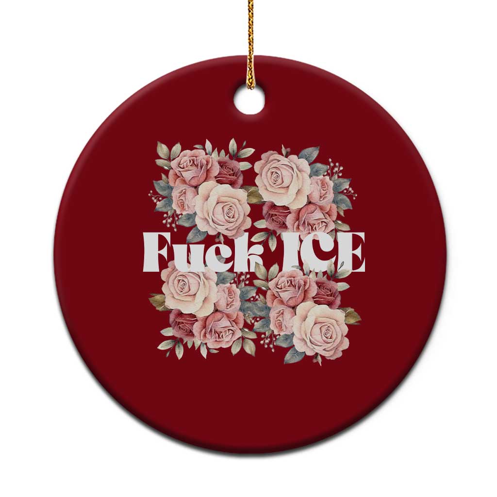 Floral Protest Against Ice Ceramic Ornament Justice and Freedom Political Resistance