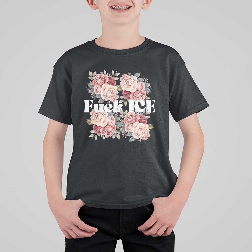 Floral Protest Against Ice T Shirt For Kid Justice and Freedom Political Resistance