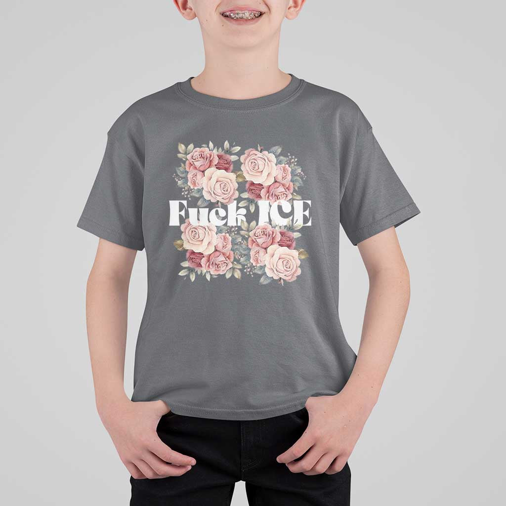 Floral Protest Against Ice T Shirt For Kid Justice and Freedom Political Resistance