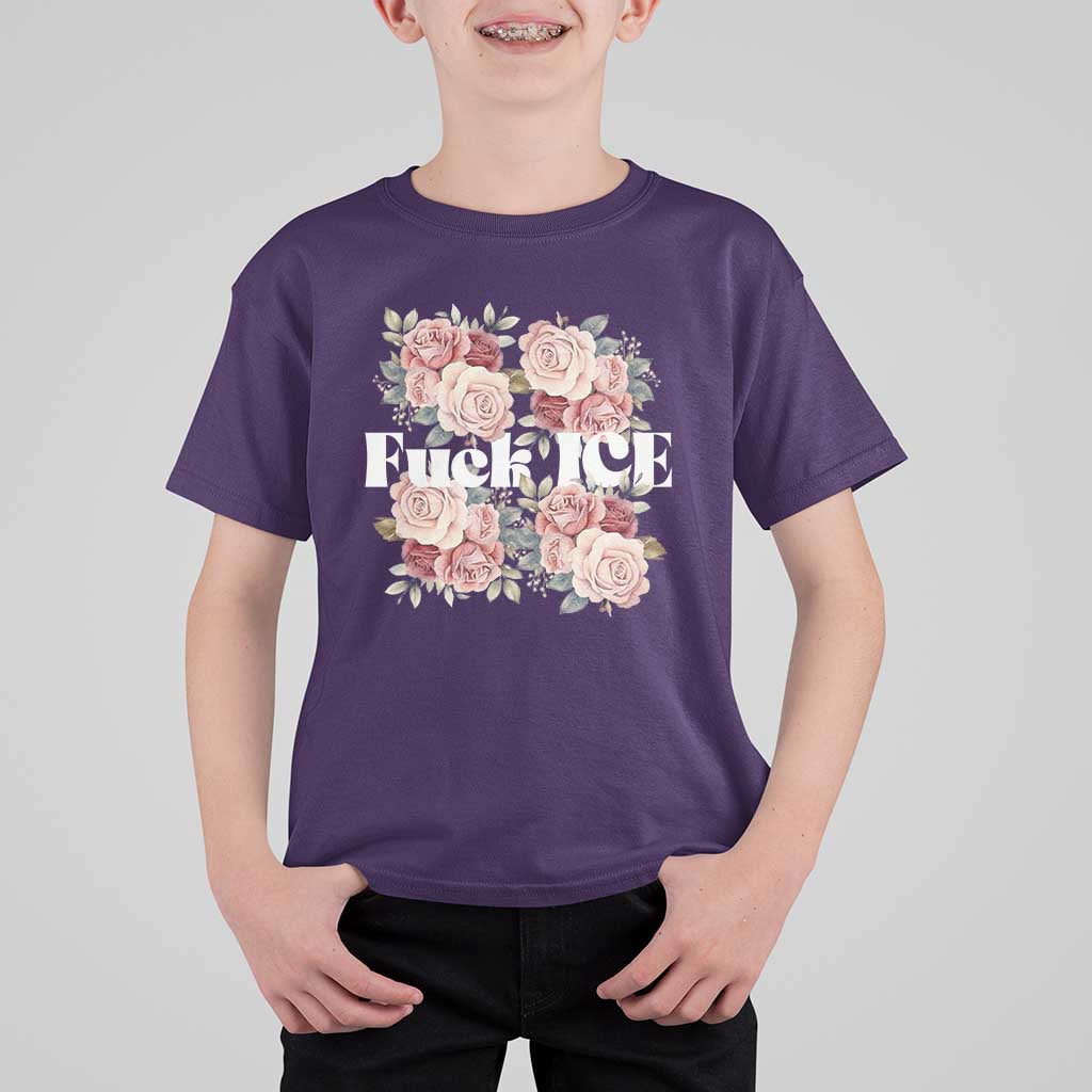 Floral Protest Against Ice T Shirt For Kid Justice and Freedom Political Resistance