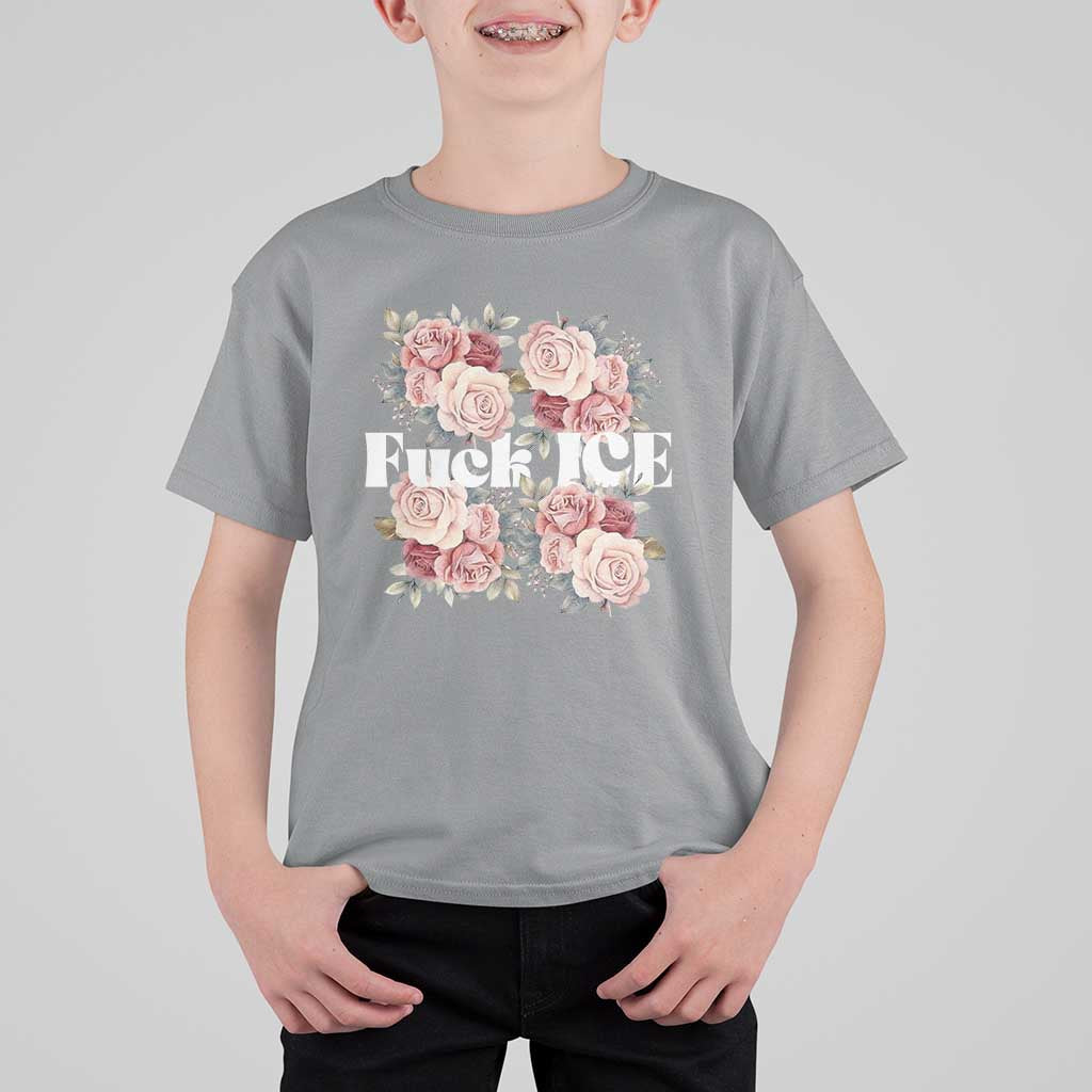 Floral Protest Against Ice T Shirt For Kid Justice and Freedom Political Resistance