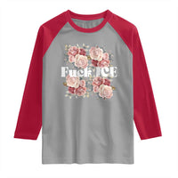 Floral Protest Against Ice Raglan Shirt Justice and Freedom Political Resistance