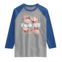 Floral Protest Against Ice Raglan Shirt Justice and Freedom Political Resistance