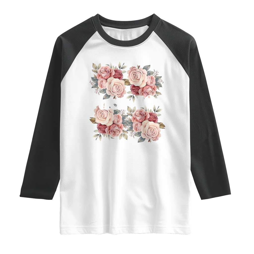 Floral Protest Against Ice Raglan Shirt Justice and Freedom Political Resistance
