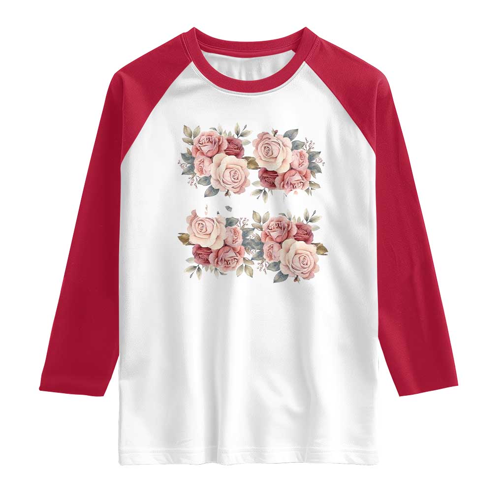 Floral Protest Against Ice Raglan Shirt Justice and Freedom Political Resistance
