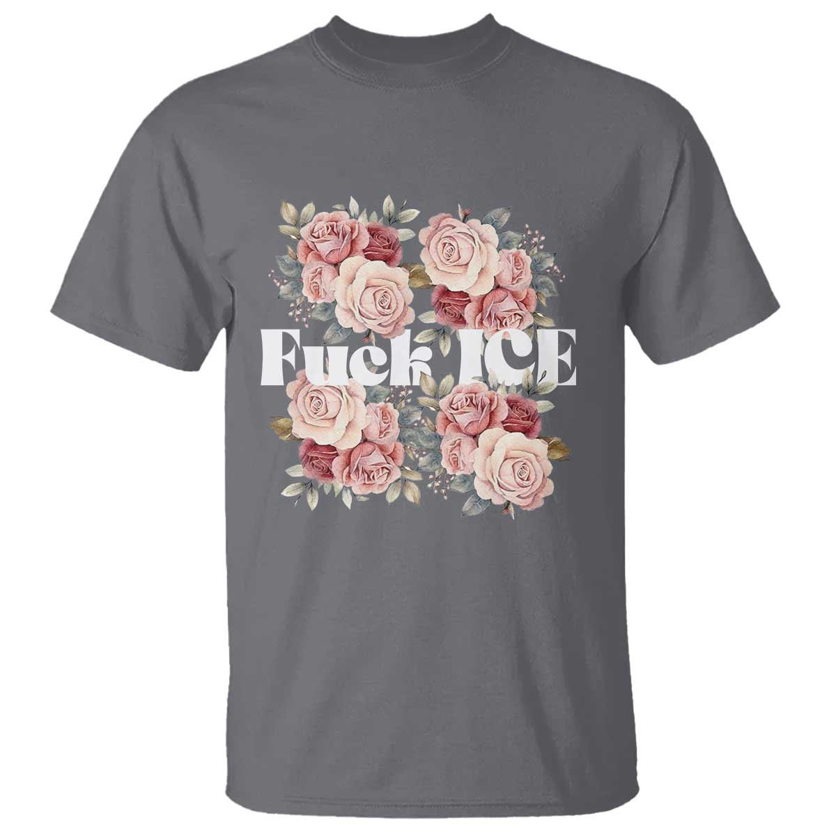 Floral Protest Against Ice T Shirt Justice and Freedom Political Resistance