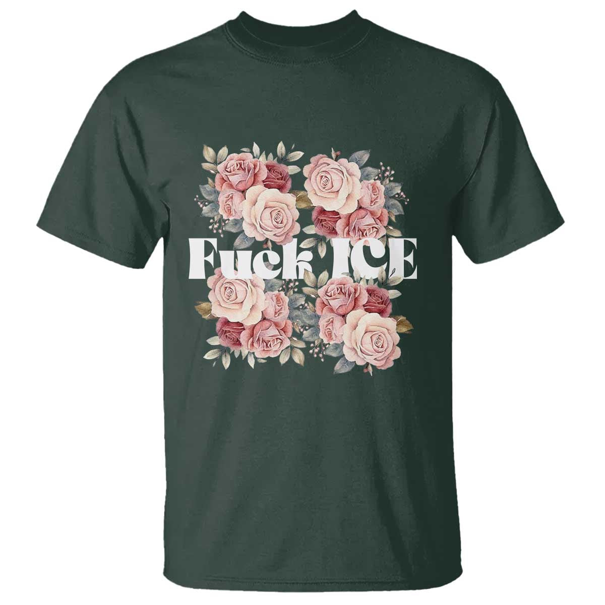 Floral Protest Against Ice T Shirt Justice and Freedom Political Resistance
