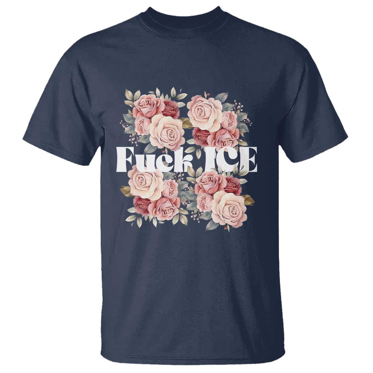 Floral Protest Against Ice T Shirt Justice and Freedom Political Resistance